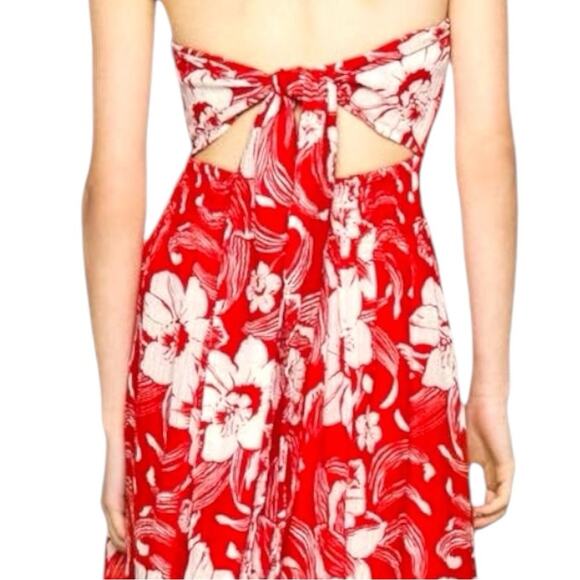 NWT Faithfull the Brand Maivi Floral Print Strapless Midi Dress Size 6 - Picture 2 of 8
